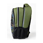 Urban Tech Printed Backpack – Green & Black Multi-Pocket School Bag