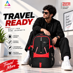 Travel Backpack for Men & Women | Stylish & Spacious Backpack for Trips & Journeys | Black & Red