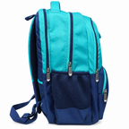 Aqua Bloom Stylish School Backpack – Turquoise & Navy Blue