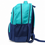 Aqua Bloom Stylish School Backpack – Turquoise & Navy Blue