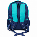 Aqua Bloom Stylish School Backpack – Turquoise & Navy Blue