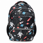 Galaxy Explorer Printed School Backpack – Black