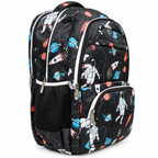 Galaxy Explorer Printed School Backpack – Black