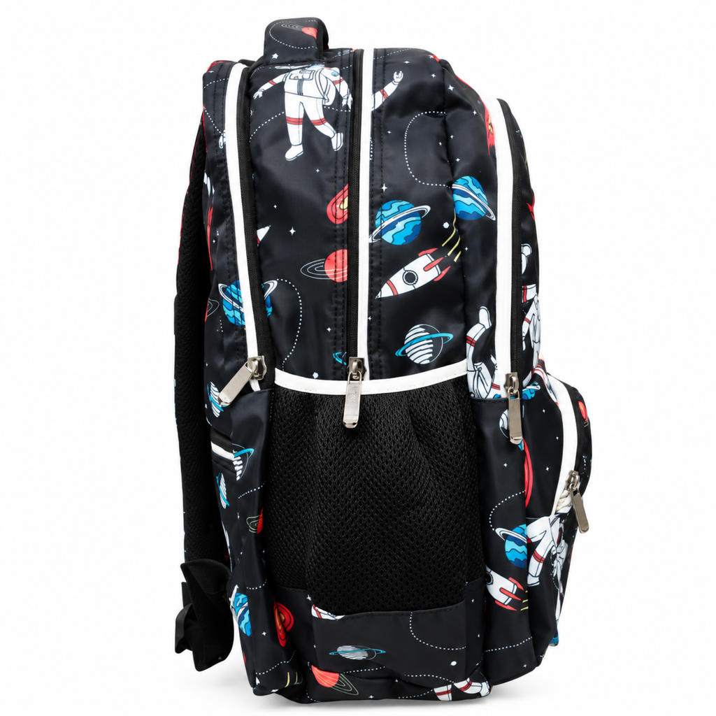 Galaxy Explorer Printed School Backpack – Black