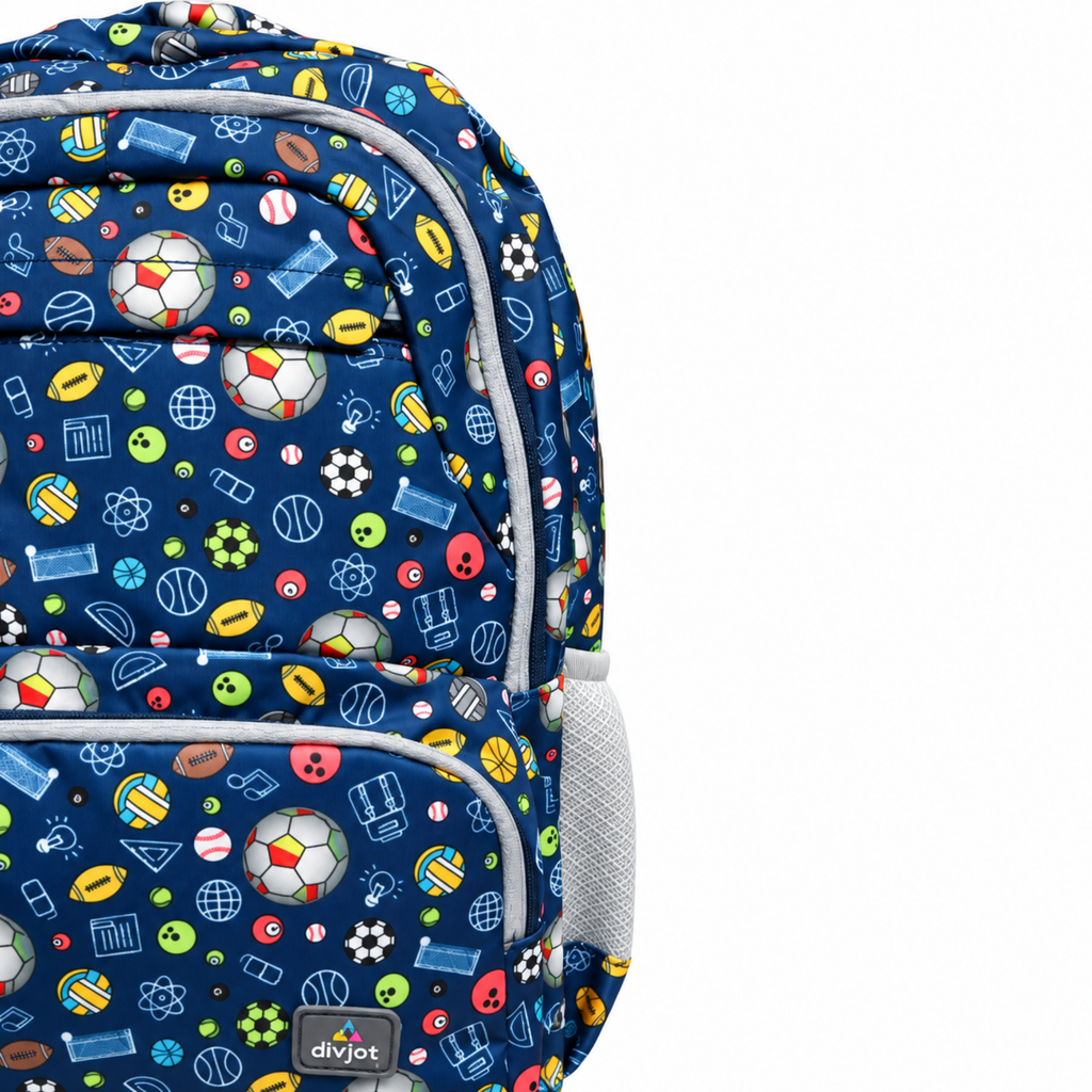 Sports Zone Printed School Backpack – Blue