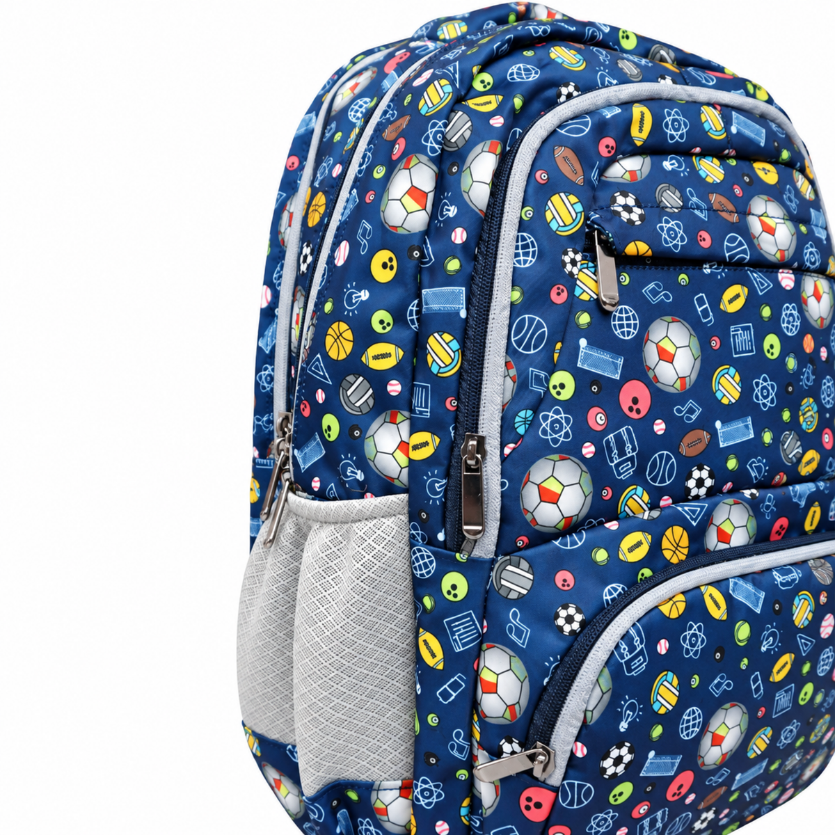 Sports Zone Printed School Backpack – Blue