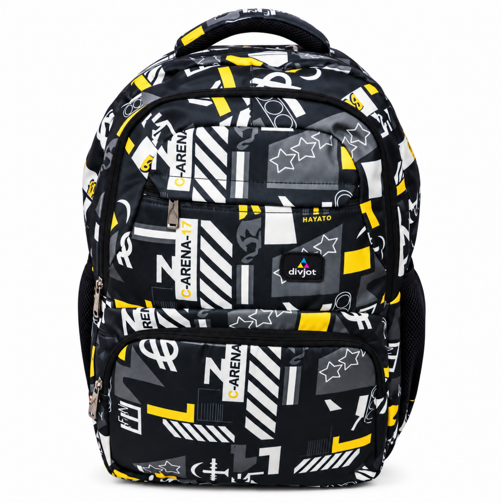 Street Motion School Backpack – Black & Yellow