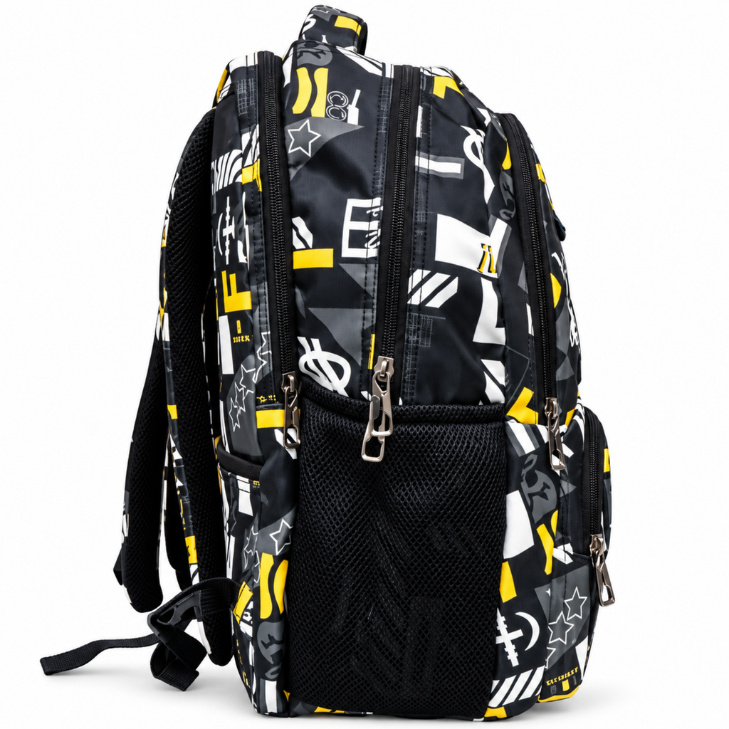 Street Motion School Backpack – Black & Yellow
