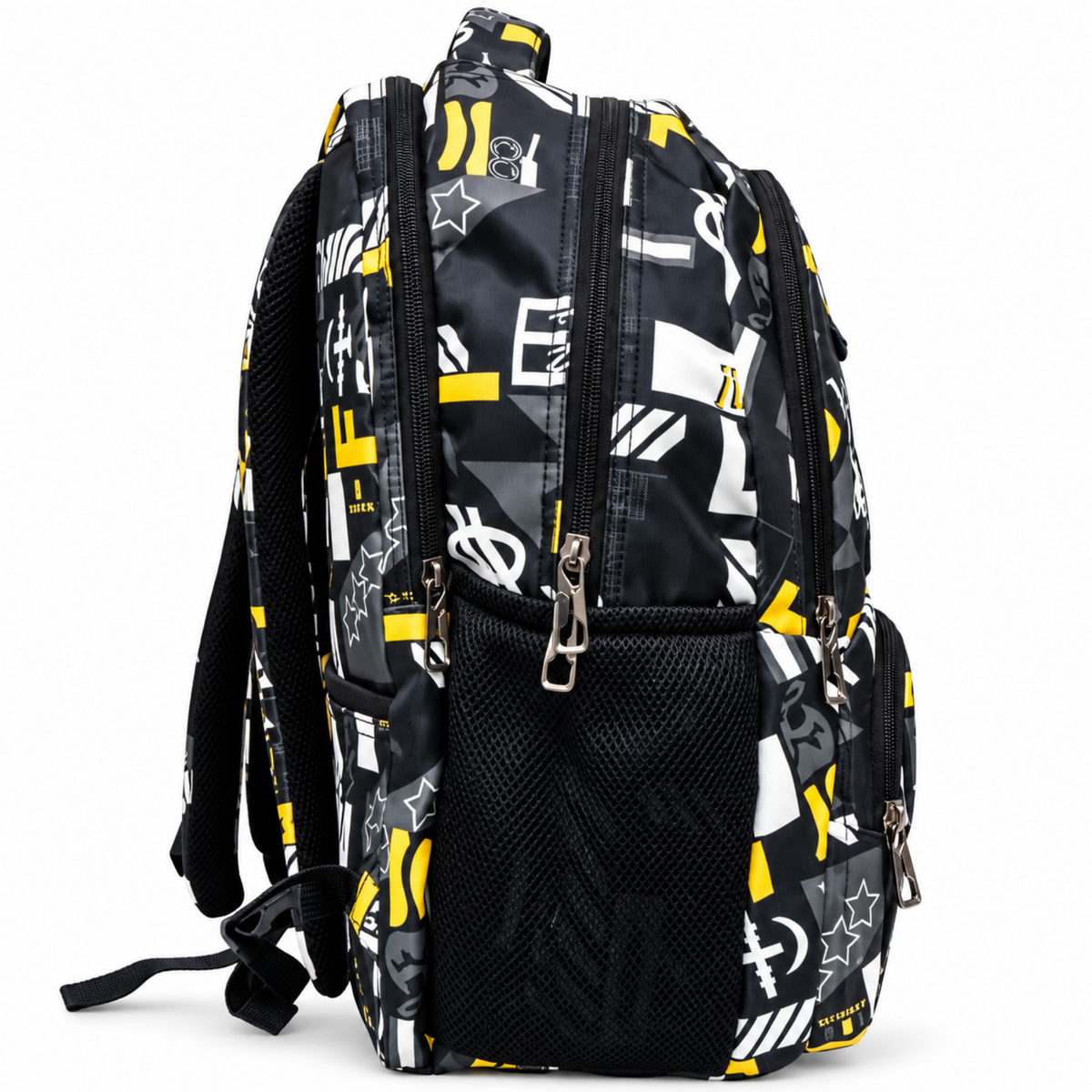 Street Motion School Backpack – Black & Yellow