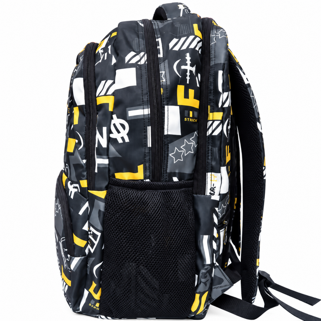 Street Motion School Backpack – Black & Yellow
