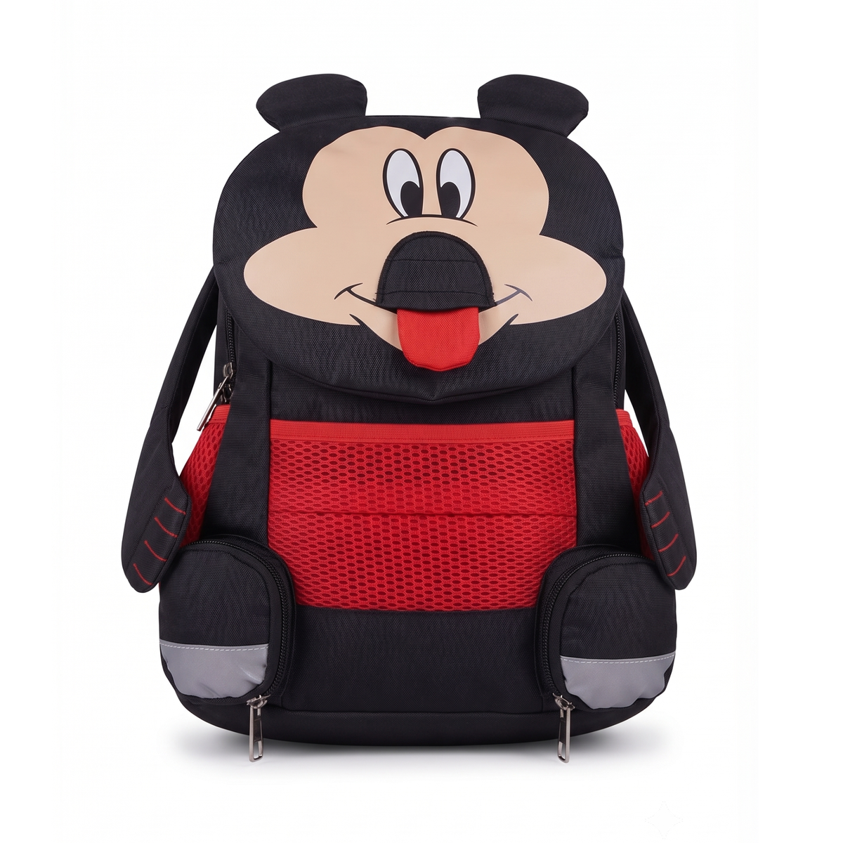 Kids Cartoon Picnic Backpack – Black & Red