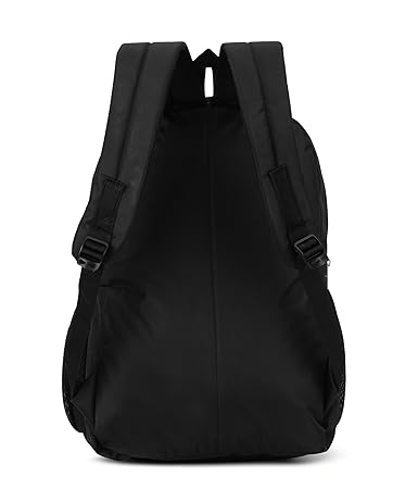 Black School Bag, Stylish & Durable Polyester Fabric with Padding, Comfortable & Spacious Backpack for Boys and Girls, Ideal for School, Travel, and Everyday Use