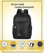 Stylish Polyester Black Laptop Bag – Solid Pattern Design with 3 Compartments, 17.5" Height Bags for Work