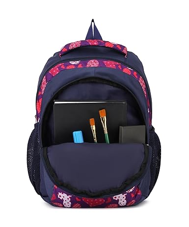 divjot Navy Blue Polyster Fabric with hiquality Padding Stylish School Bag