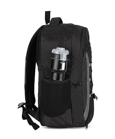 divjot Polyester Black Laptop Bag with 2 Compartments - 18.5" Height, Solid Pattern Water Resistant Sturdy Backpack for Business College School Travel,Men Women Casual Daypack,Black (DVJT-LB-3612a)