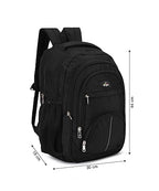 Black School Bag, Stylish & Durable Polyester Fabric with Padding, Comfortable & Spacious Backpack for Boys and Girls, Ideal for School, Travel, and Everyday Use