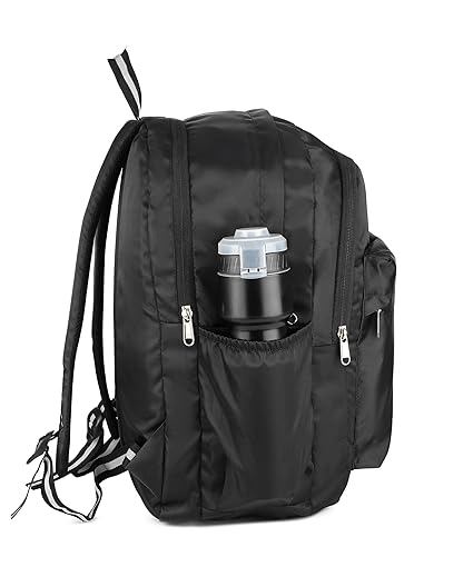 Stylish Polyester Black Laptop Bag – Solid Pattern Design with 3 Compartments, 17.5" Height Bags for Work