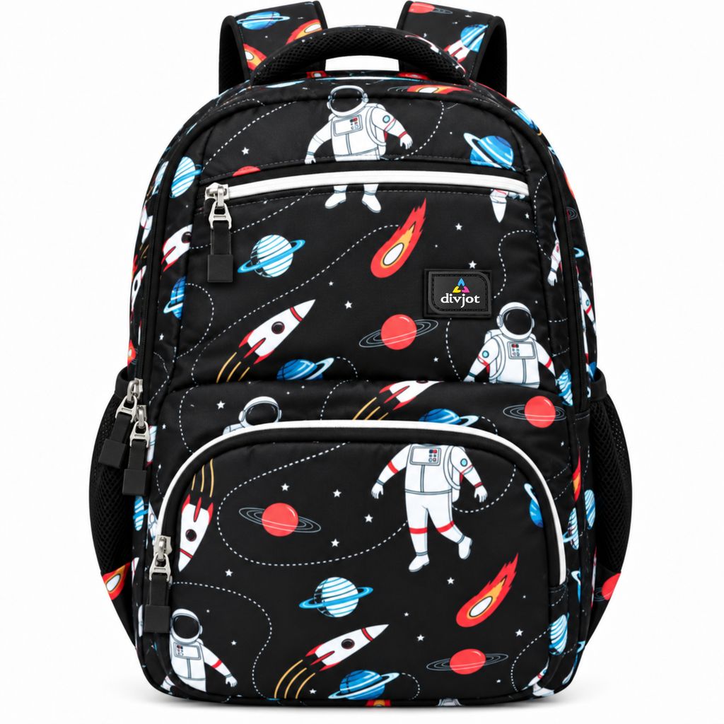 Space Orbit Stylish School Backpack – Black
