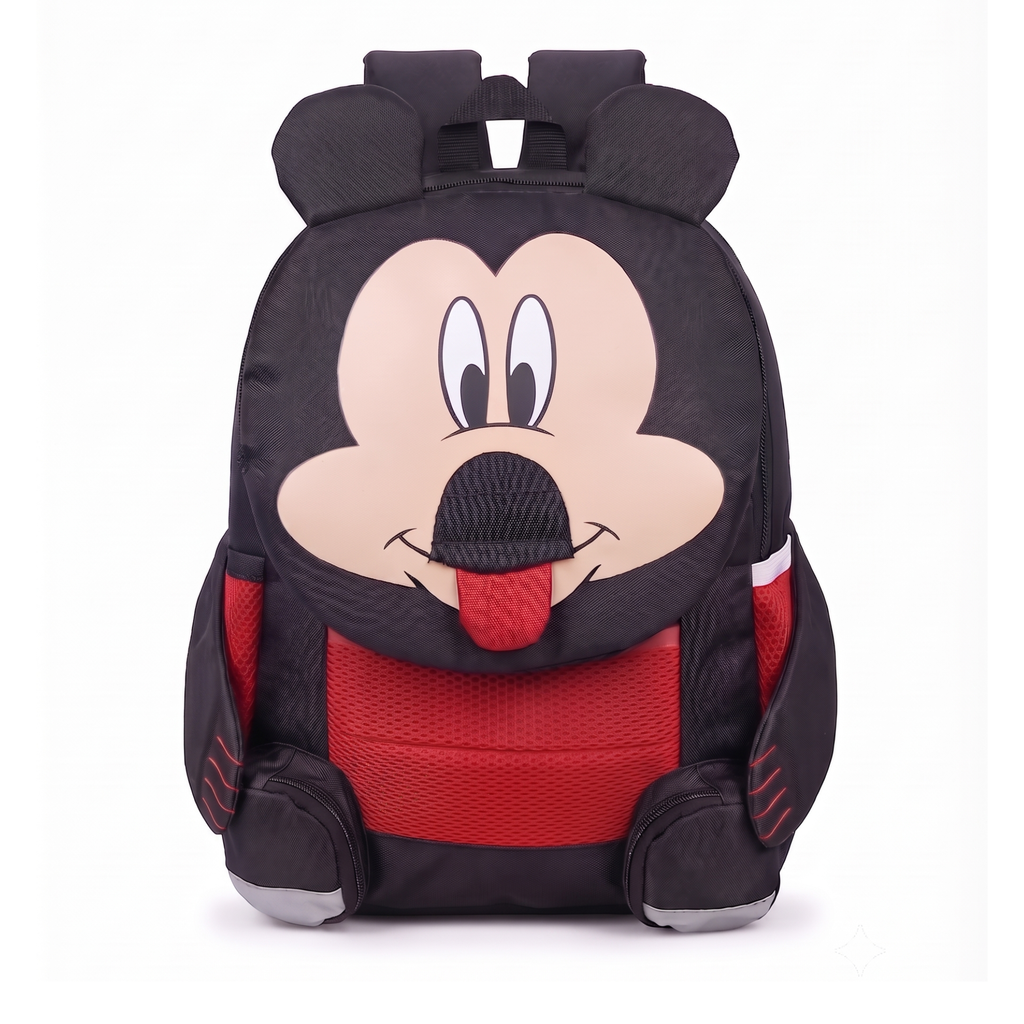 Kids Cartoon Picnic Backpack – Black & Red