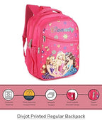 Charming Barbie Princess Print School Bag with Three Compartment Durable Design for Girls, Perfect for School