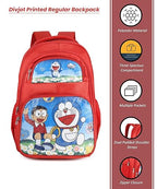 Cute Doraemon Print School Bag with Three Compartment Design for Kids, Perfect for School