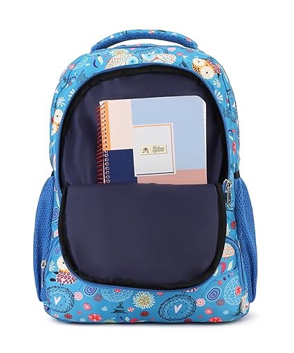Stylish Sky Blue School Bag Polyester Fabric with Comfortable Design for Kids and Teens