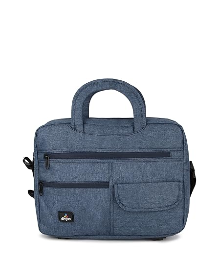 divjot Khadi PVC Navy Blue Color Solid Pattern 12 Height With 2 Comartment Laptop Bag (DVJT-LB-3611a)
