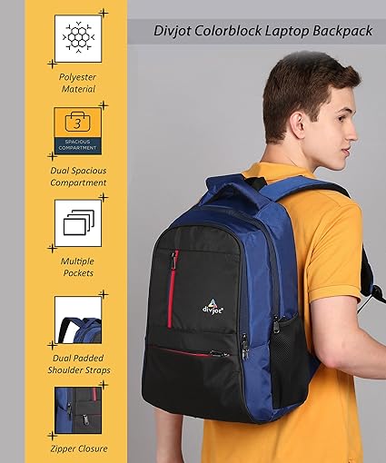 Stylish Polyester Laptop Bag – Block Pattern Design with 2 Compartments 18.5" Height DVJT-LB-3609 for Work