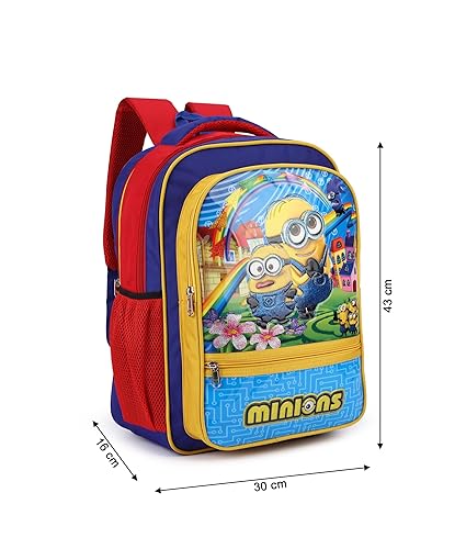 Minion Printed Polyster Fabric with high quality Padding Stylish School Bag, Kids Bag Ideal for UKG Nursery 1st Class