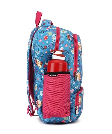 divjot Sky Blue School Bag for Boys & Girls | Stylish Lightweight Backpack with Padded Straps | Durable Polyester Fabric | Spacious & Comfortable for School & Tuition Use (DVJT-SB-3104B)