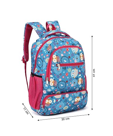 divjot Sky Blue School Bag for Boys & Girls | Stylish Lightweight Backpack with Padded Straps | Durable Polyester Fabric | Spacious & Comfortable for School & Tuition Use (DVJT-SB-3104B)