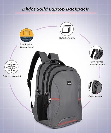 PVC Solid Pattern 18.5 Height With 3 Compartment Laptop Bag Stylish & Water-Resistant Office/Travel Unisex Design (DVJT-LB-3615)