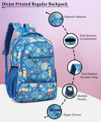 Floral Print School Bag with Two Compartments Stylish and Spacious Backpack for Girls Perfect for School & Everyday Use