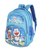 Cute Doraemon Print School Bag with Three Compartment Design for Kids, Perfect for School