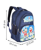 Cute Doraemon Print School Bag with Three Compartment Design for Kids, Perfect for School