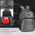 Durable PVC Laptop Bag – Solid Pattern with 3 Compartments, 18" Height Stylish Adult's Gift for Work