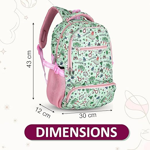 Floral Print School Bag with Two Compartments Stylish and Spacious Backpack for Girls Perfect for School & Everyday Use