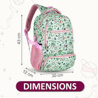 Floral Print School Bag with Two Compartments Stylish and Spacious Backpack for Girls Perfect for School & Everyday Use