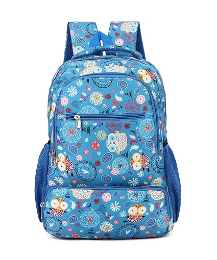 Stylish Sky Blue School Bag Polyester Fabric with Comfortable Design for Kids and Teens