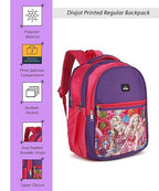 Printed School Bag for Kids 3 Compartment Backpack Colorful Cartoon Design for Boys & Girls