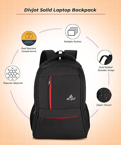 Stylish Polyester Laptop Bag – Block Pattern Design with 2 Compartments 18.5" Height DVJT-LB-3609 for Work