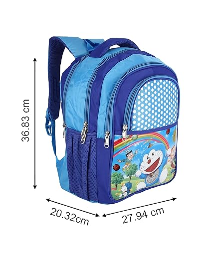 Printed School Bag for Kids 3 Compartment Backpack Colorful Cartoon Design for Boys & Girls