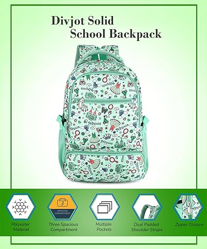 Floral Print School Bag with Two Compartments Stylish and Spacious Backpack for Girls Perfect for School & Everyday Use