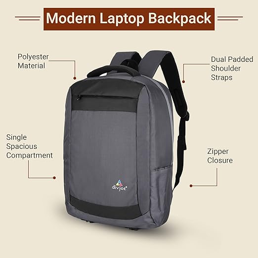 Polyester Black Color Solid Pattern 18.5 Height With 1 Comartment Laptop Bag (DVJT-LB-3608)