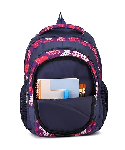 Block Print School Bag with Two Compartments Stylish and Functional Backpack for Kids, Ideal for School & Everyday Use