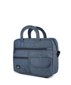 divjot Khadi PVC Navy Blue Color Solid Pattern 12 Height With 2 Comartment Laptop Bag (DVJT-LB-3611a)