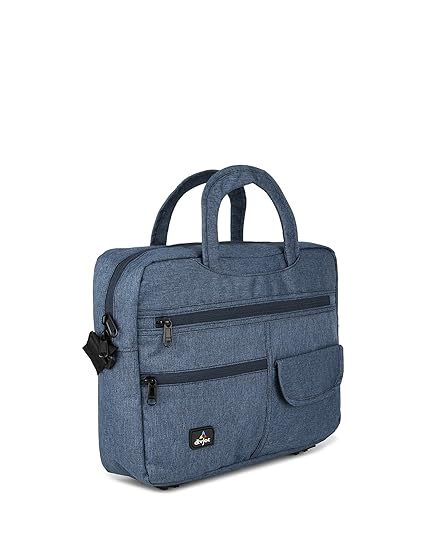 divjot Khadi PVC Navy Blue Color Solid Pattern 12 Height With 2 Comartment Laptop Bag (DVJT-LB-3611a)