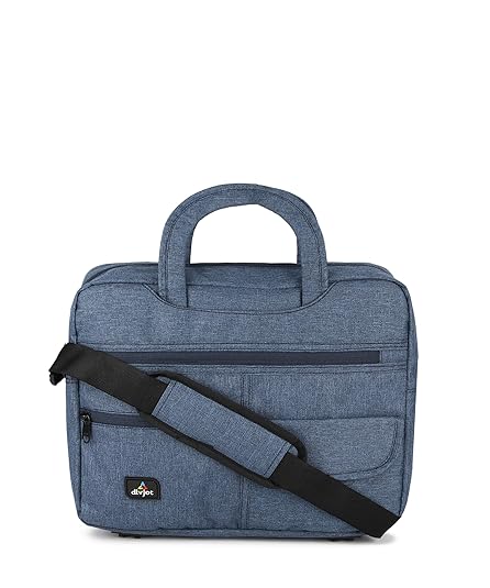 divjot Khadi PVC Navy Blue Color Solid Pattern 12 Height With 2 Comartment Laptop Bag (DVJT-LB-3611a)
