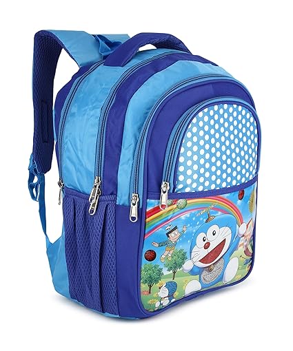 Printed School Bag for Kids 3 Compartment Backpack Colorful Cartoon Design for Boys & Girls