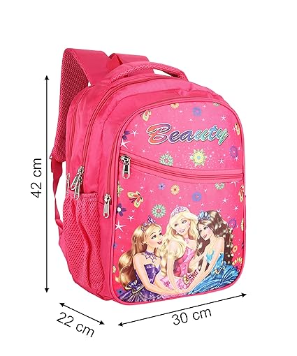 Charming Barbie Princess Print School Bag with Three Compartment Durable Design for Girls, Perfect for School